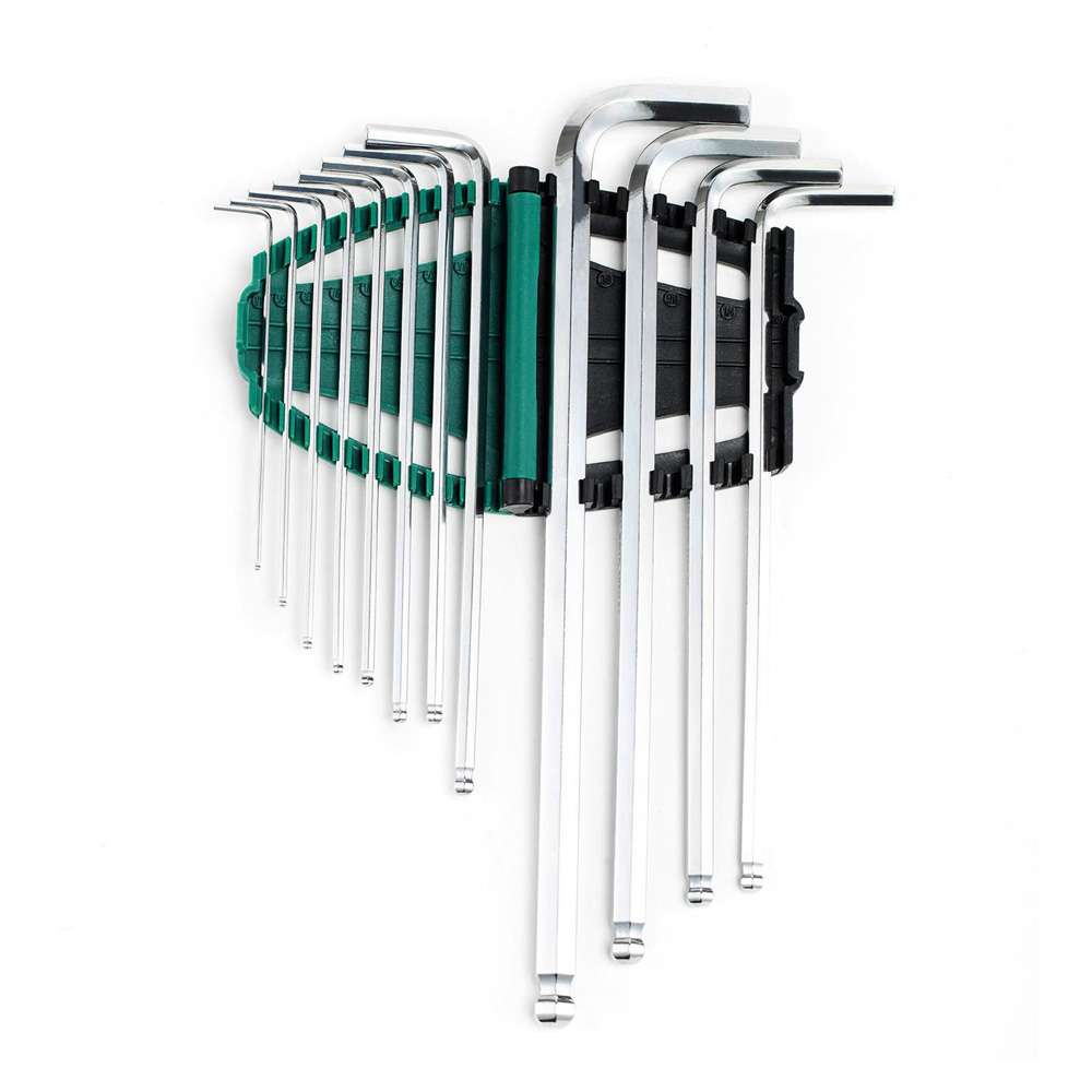 SATA GL09102 12-Piece SAE Extra Long Ball Point Hex Key Set 2