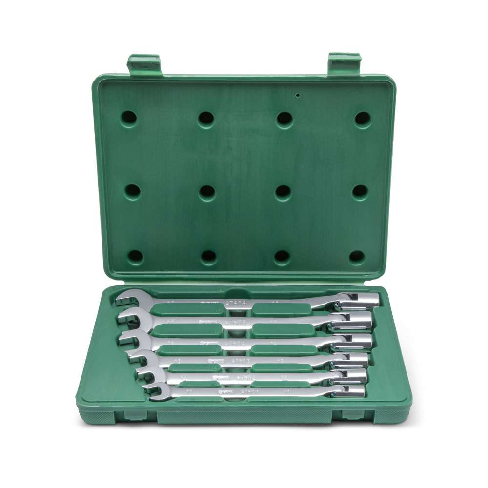 SATA GL09037 6-Piece Metric Combination Flex Head Socket Wrench Set 2