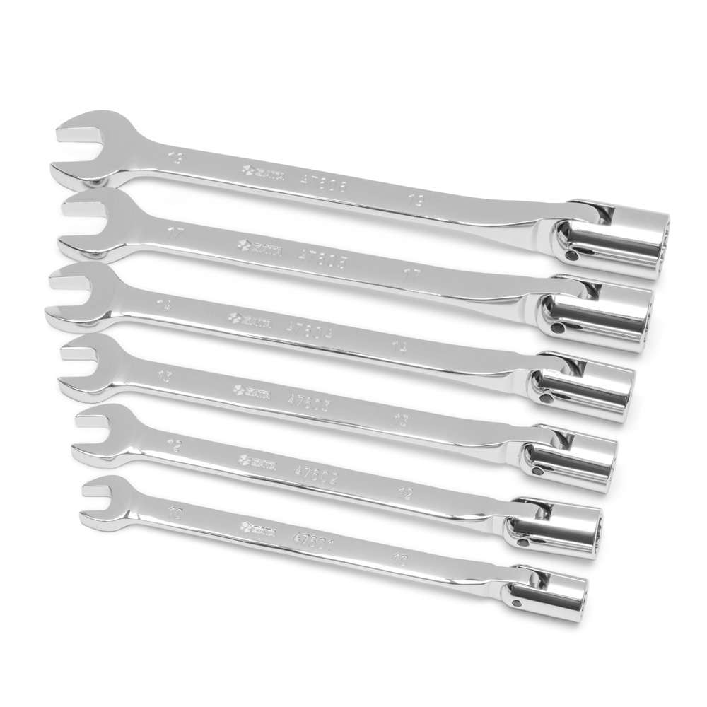 SATA GL09037 6-Piece Metric Combination Flex Head Socket Wrench Set 3