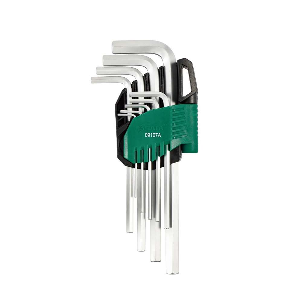 SATA ST09107CHBSJ 9-Piece Extra Long Color Series Black Oxide Hex Key Set 0