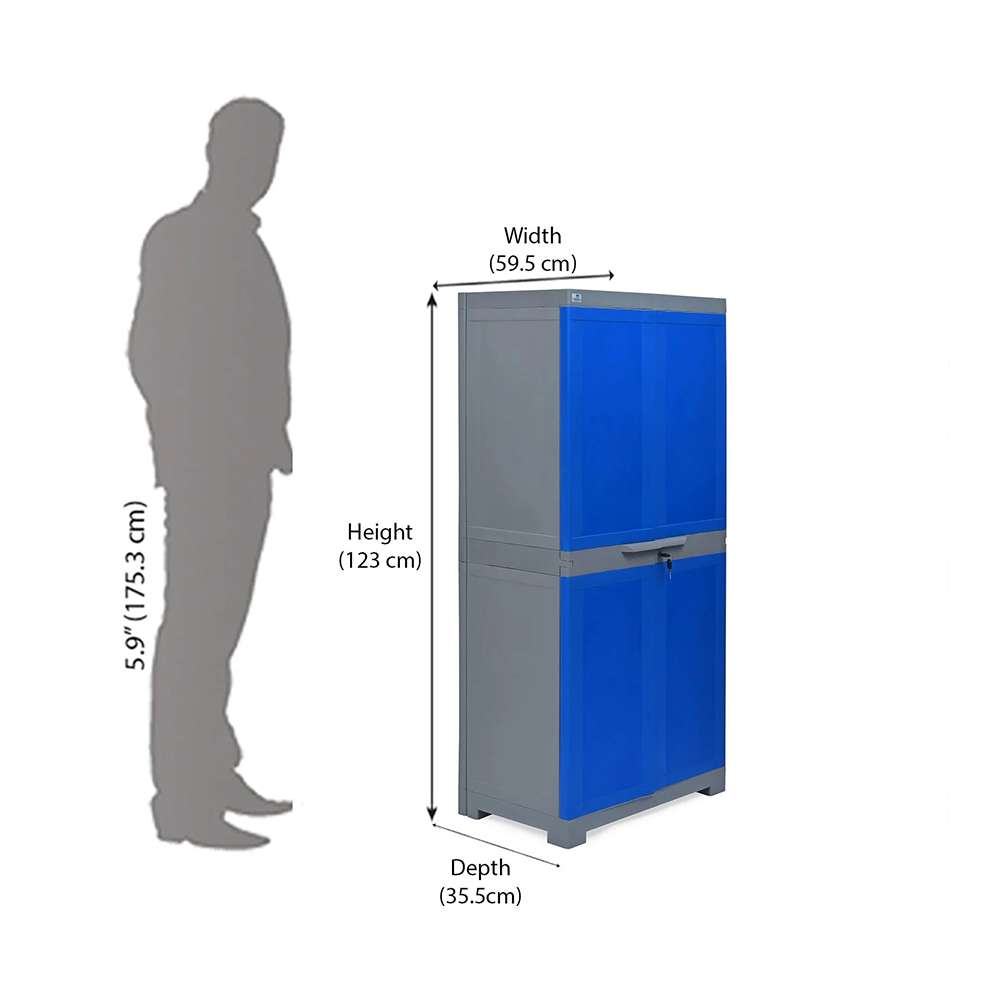 Nilkamal Freedom Mini Medium Cabinet Deep Blue And Grey - Fmm 5