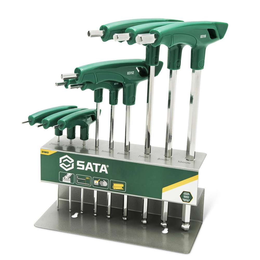 SATA ST09117 9-Piece T-Handle Ball Point Hex Key Set 0