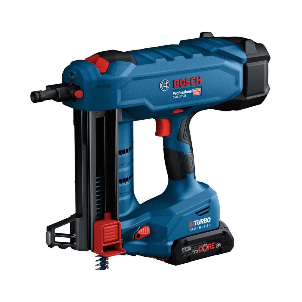 Bosch GNB 18V-38 Cordless Brad Nailer 2x4Ah Battery Charger for Joinery Fitting 06019L7071
