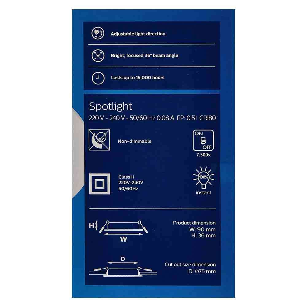 Philips SL052 RD SPOT 70mm 5.8W 2700K MET LED Spotlight - Warm White 4