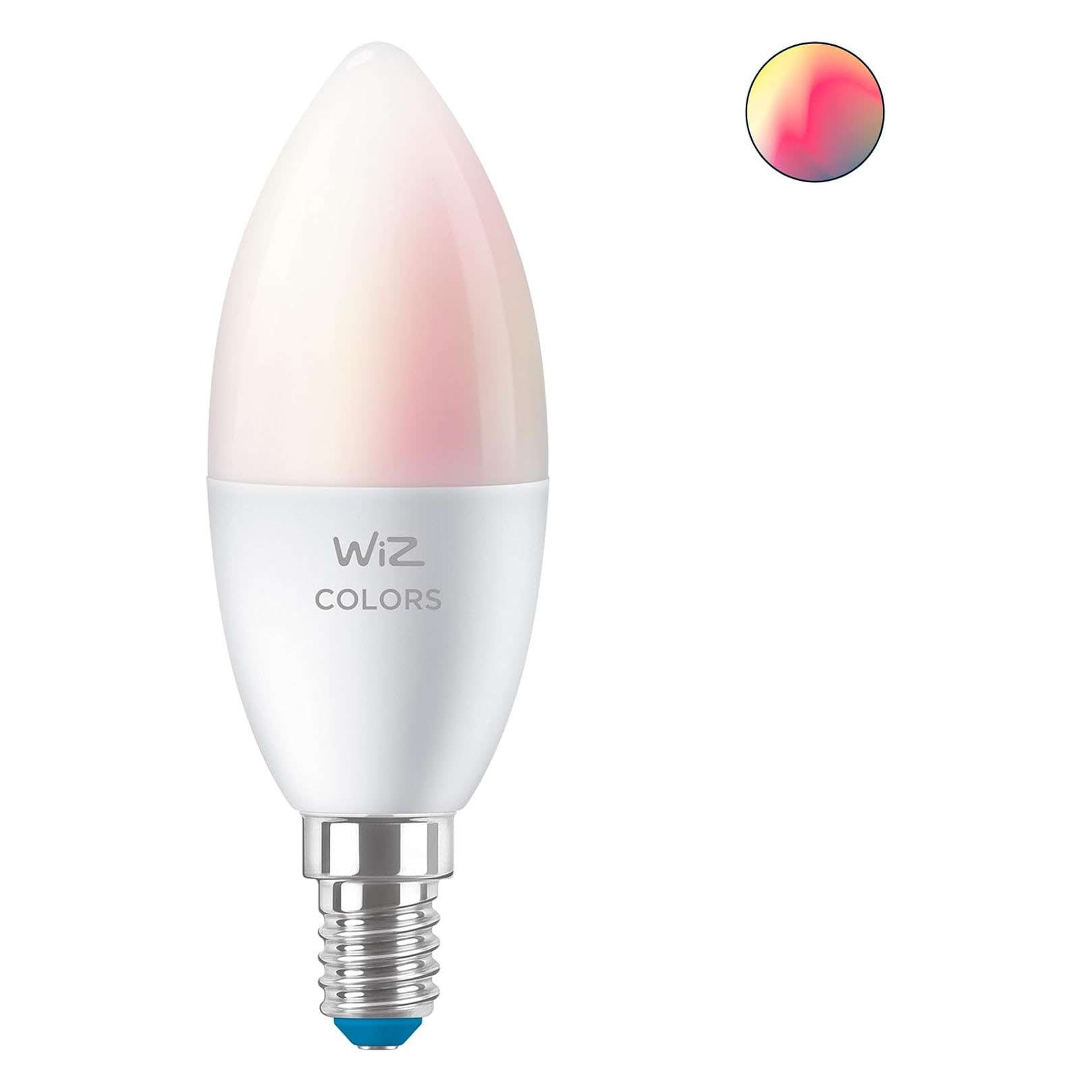 لمبة ليد ذكية متغيرة اللون (WiZ) واي فاي و بلوتوث استطاعة (40W) بقاعدة (E14) نوع (C37) ضمن عبوة واحدة 1