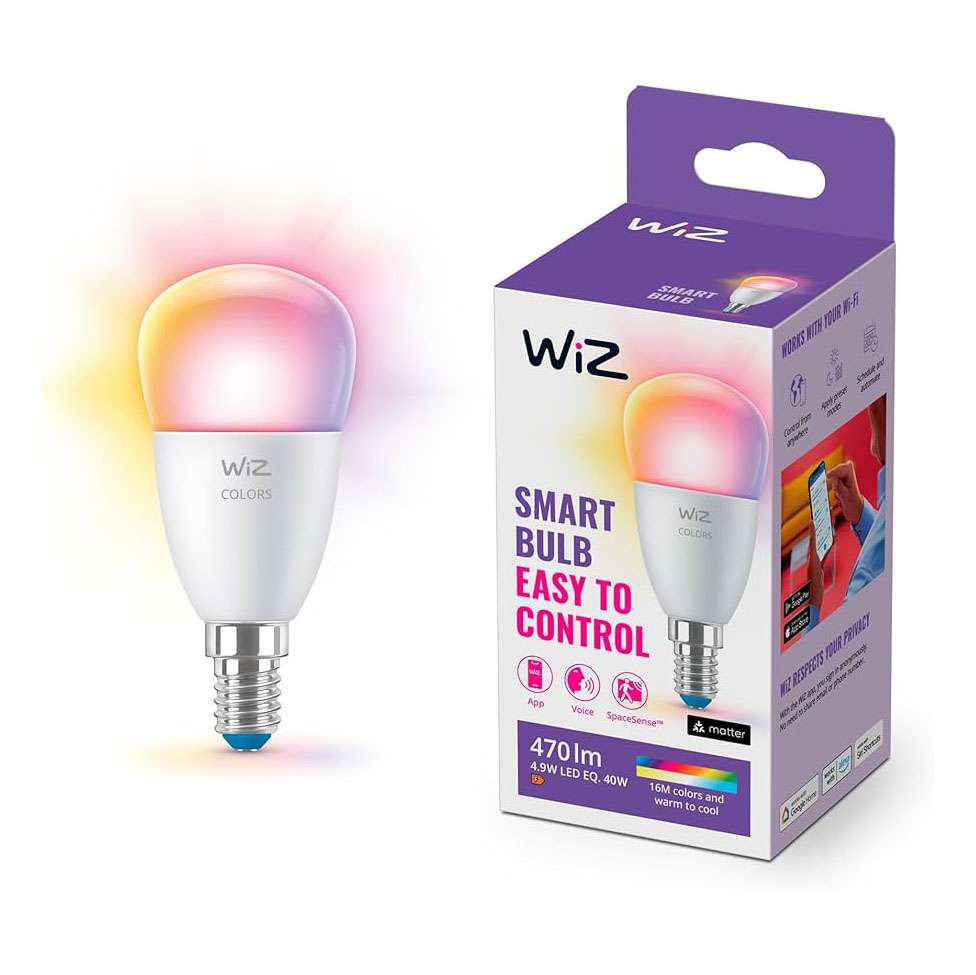 WiZ Smart Wi-Fi & BLE LED Bulb P45 E27 40W 922-6500K RGB Color Changing – 1 Pack 0