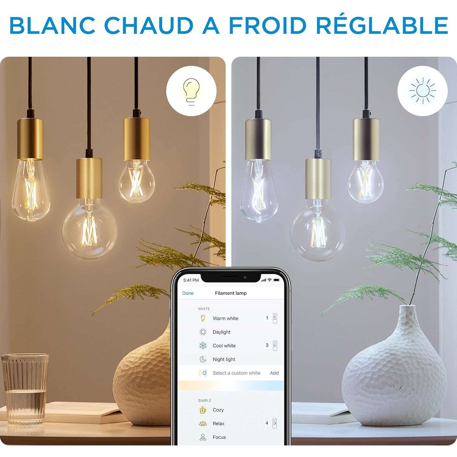 WiZ Smart Wi-Fi & BLE LED Bulb A60 E27 50W 920-5000K Amber – 1 Pack 4