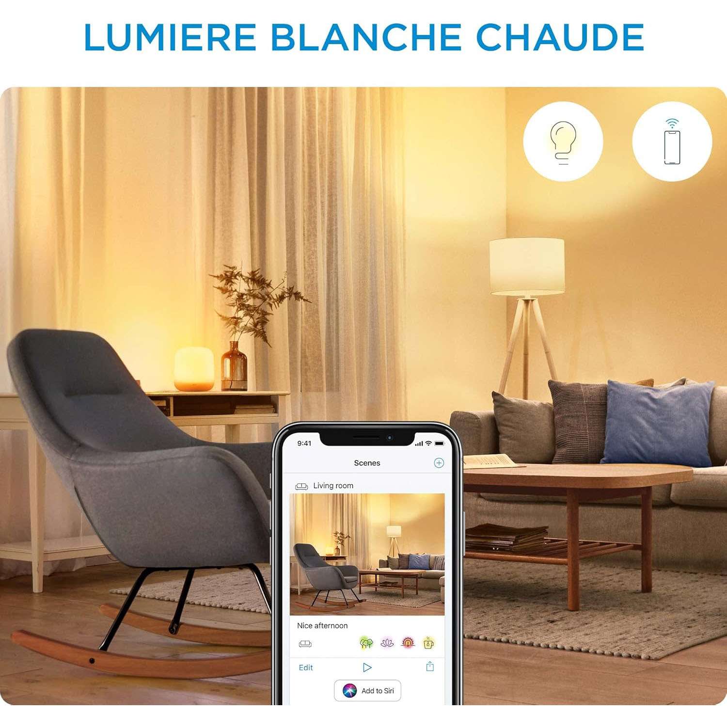 WiZ Smart Wi-Fi & BLE LED Bulb A60 E27 50W 920-5000K Amber – 1 Pack 6