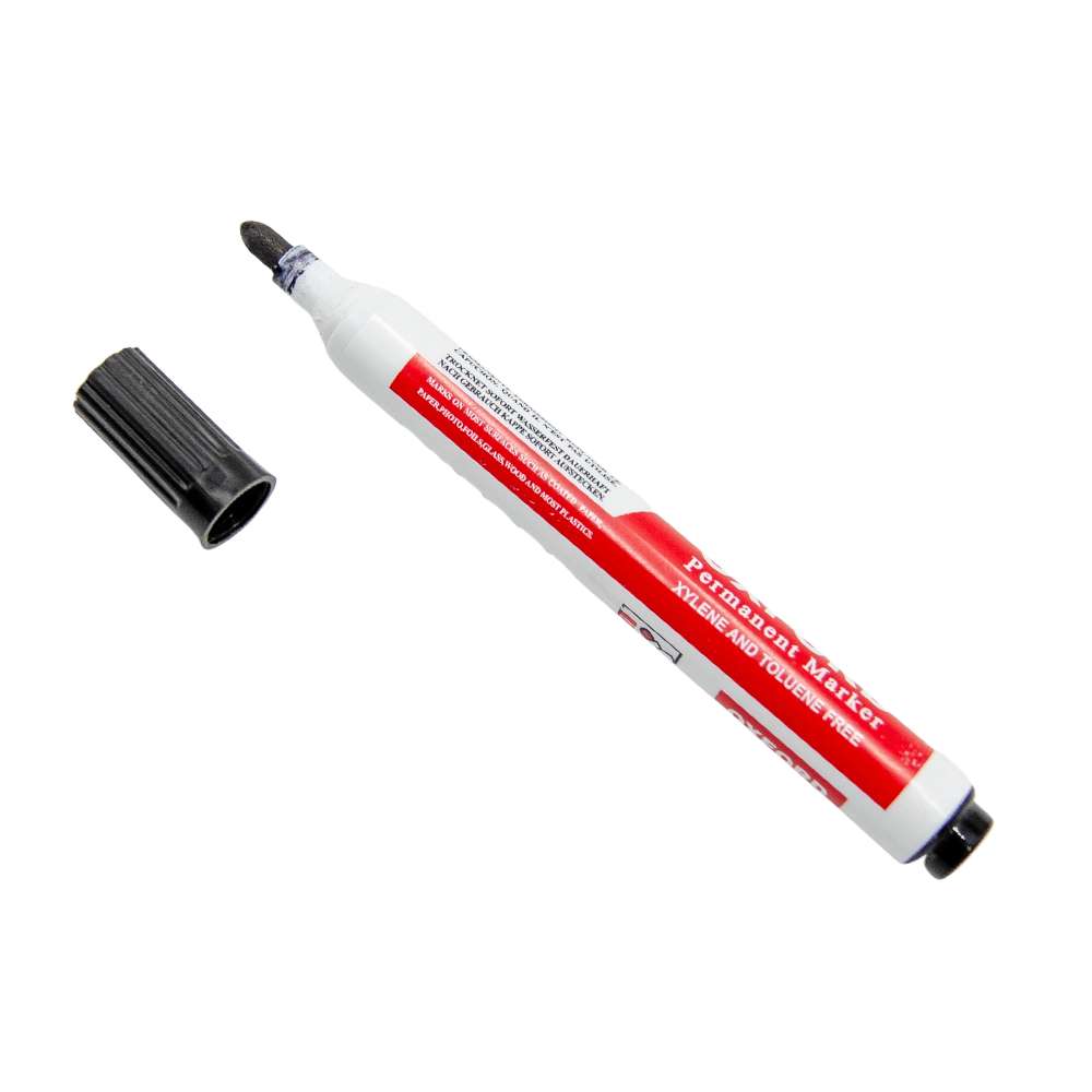 Black Permanent Marker Pen - Pack of 12 1