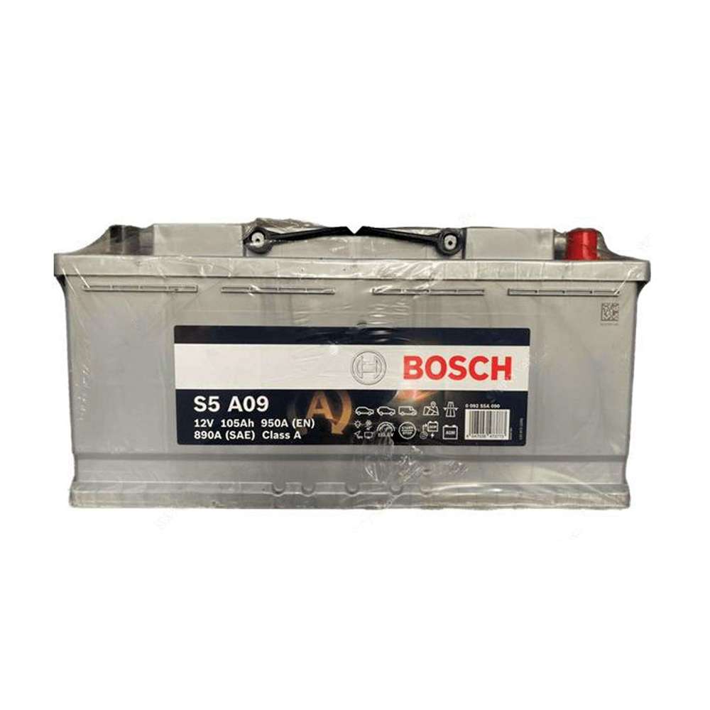 بطارية بدء التشغيل من (Bosch) استطاعة تدوير (950A) و بأمبير ساعي (105AH) قياس (12V) موديل (AGM S5A - BSB0092S5A090)  0