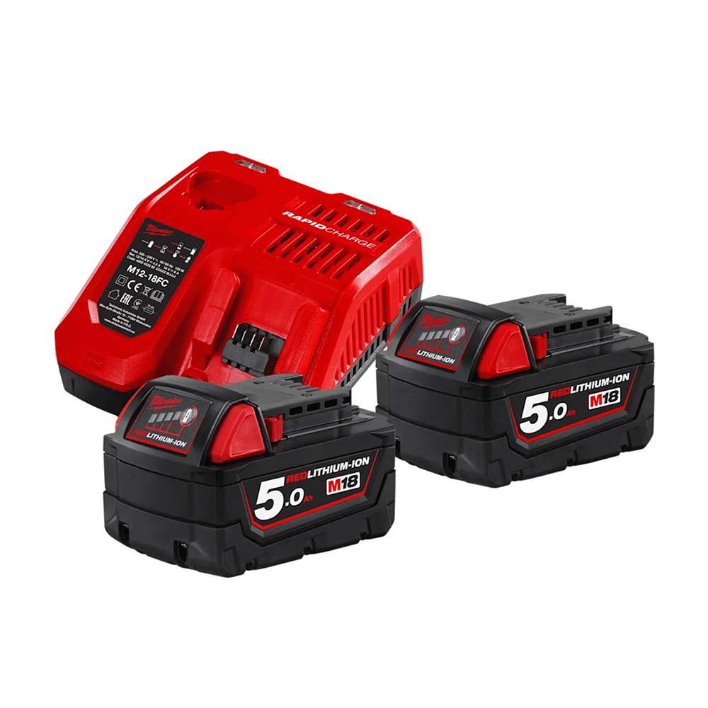 Milwaukee M18NRG-502 M18 Battery and Charger Kit 5.0Ah 0