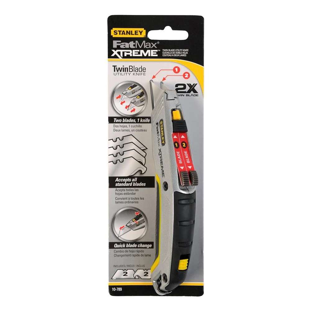 Stanley 10-789 6-7/8" Iron Twin Blade Retractable Knife 2