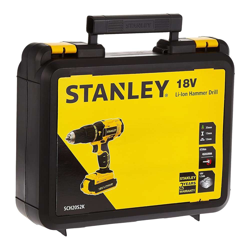 Stanley SCH20S2KMEA3-B5 18V Cordless Hammer Drill & TLM50 2