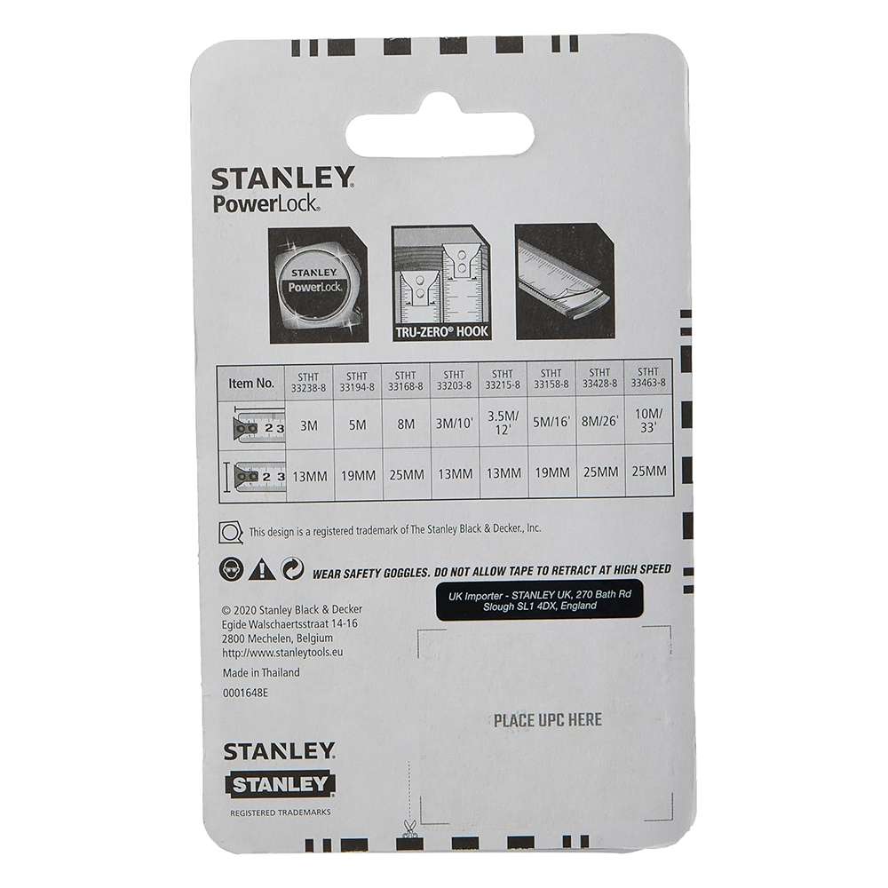 Stanley STHT33463-8 10m PowerLock Tape Measure with 25mm Blade Width 3