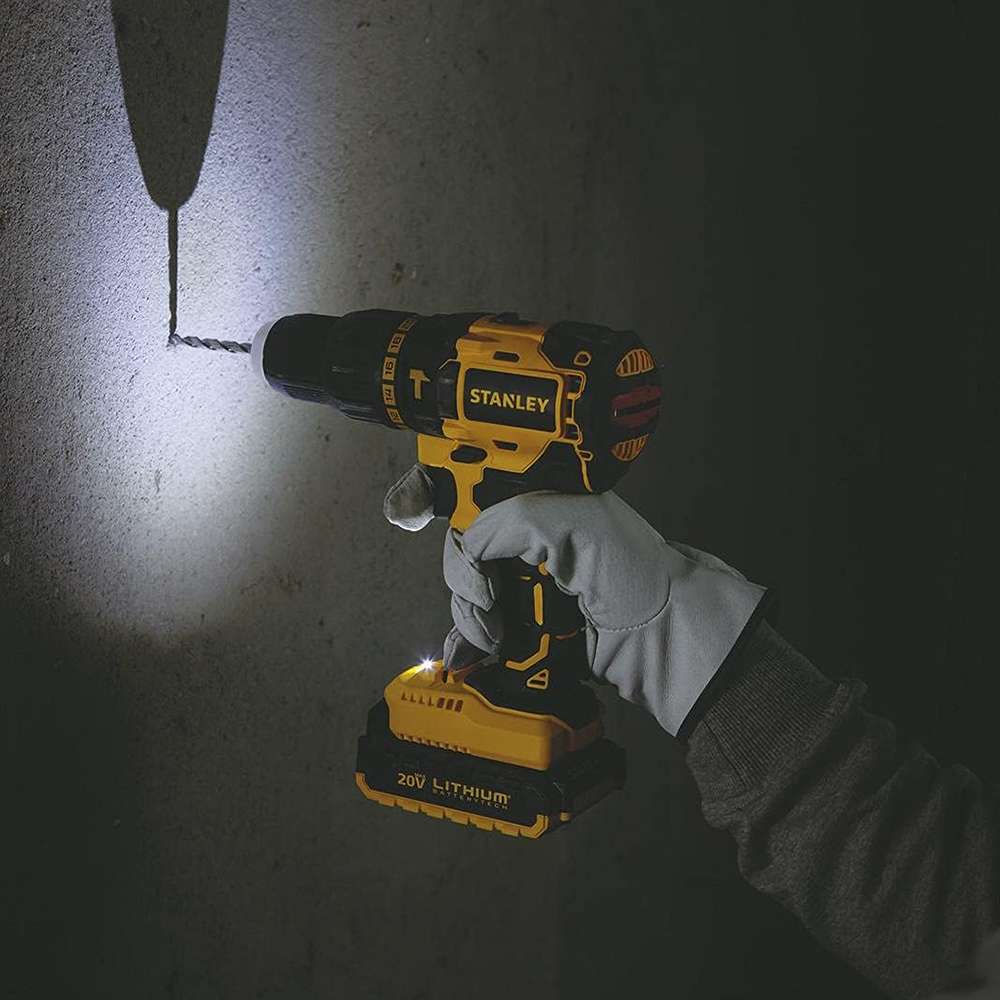 Stanley SBH20D2K-B5 18V Li-ion 2Ah 55Nm Brushless Drill Driver Kit 3