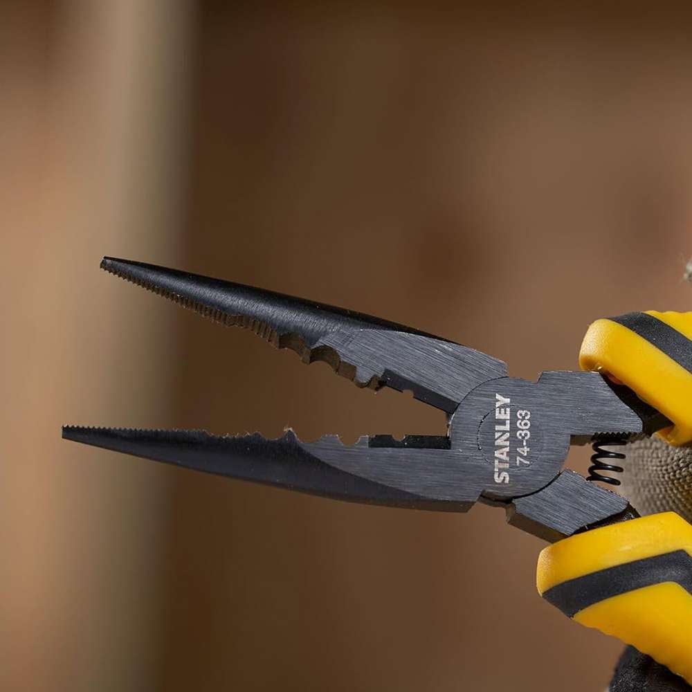 Stanley STA074363 150mm Flat Long & Snipe Nose Pliers - Yellow 6