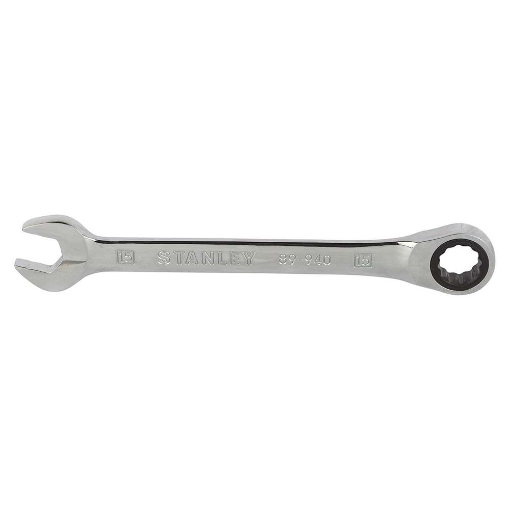 Stanley STMT89940-8B-12 15mm Reversible Ratcheting Spanner Silver 0