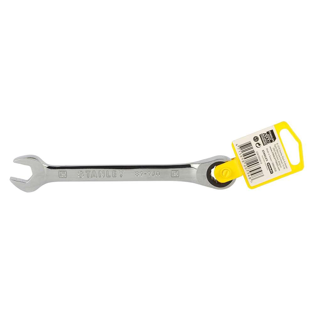 Stanley STMT89940-8B-12 15mm Reversible Ratcheting Spanner Silver 5