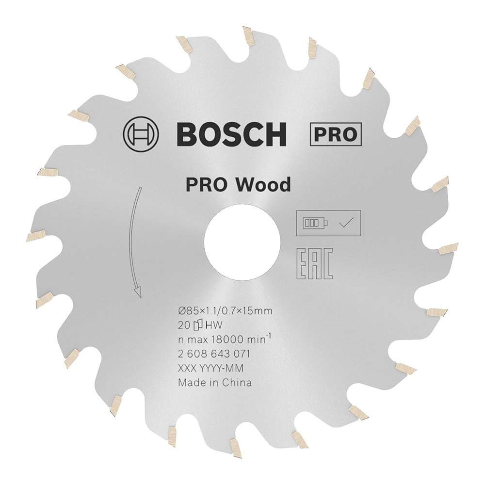 Bosch 2608643071 20 Teeth 85 x 15 x 1.1mm 1 x Wood Circular Saw Blade 0
