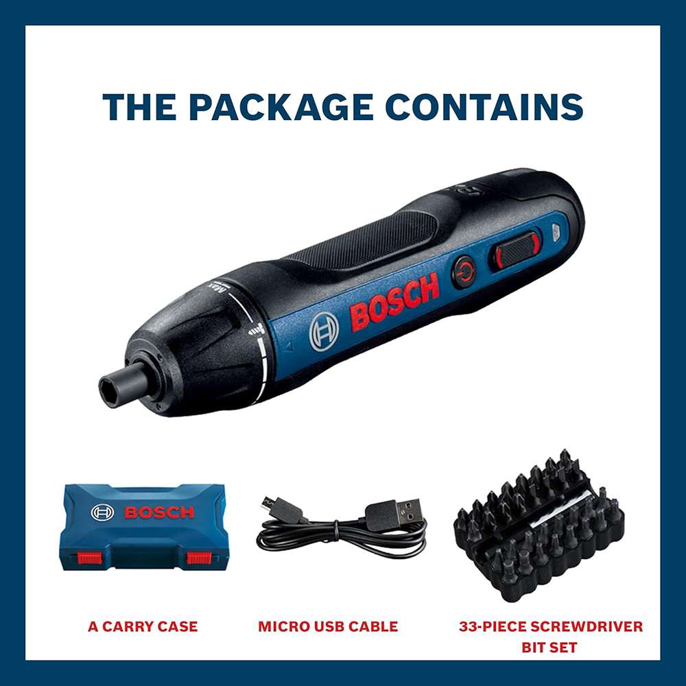 Bosch GO 2 Li-Ion Professional Kit Cordless Screwdriver with 33 Pcs Screwdriver Bit Set + Case 3