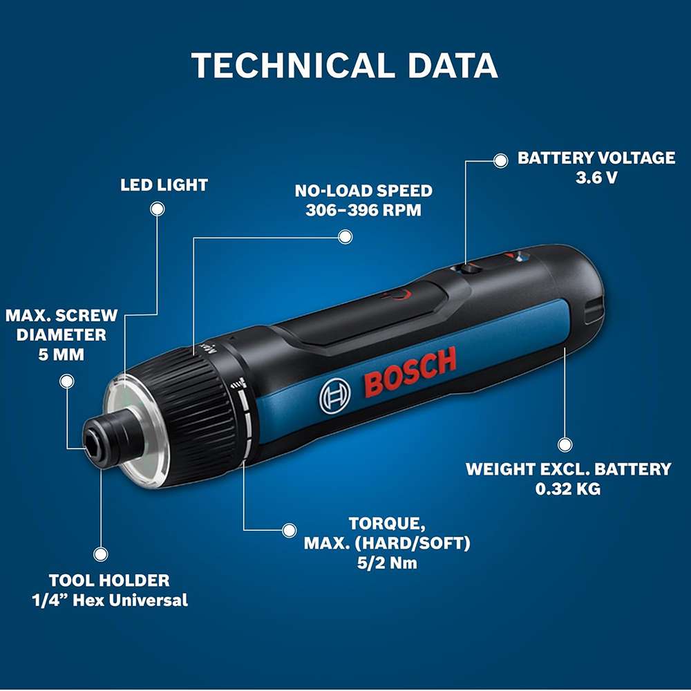 Bosch GO 3 Screwdriver Kit with 9 Bits and 2.0Ah Battery 2