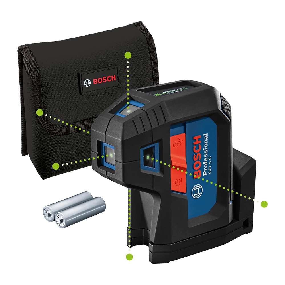 Bosch GPL 5 G 5-Point Laser Level with IP65 Protection and Mounting System - Green 2