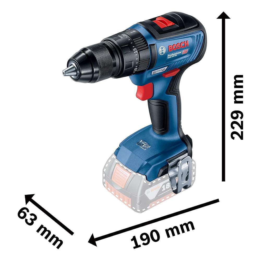 Bosch GSB 18V-50 Professional Cordless Combi Drill Battery and Charger Not Included 1