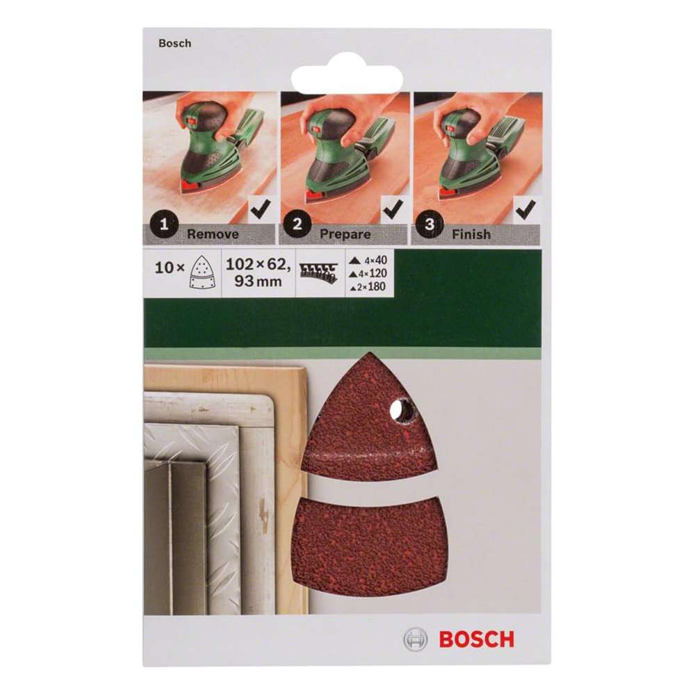 Bosch 2609256A67 Home and Garden Sanding Sheet 10 Pcs Set for Multi-Sanders - Brown 1