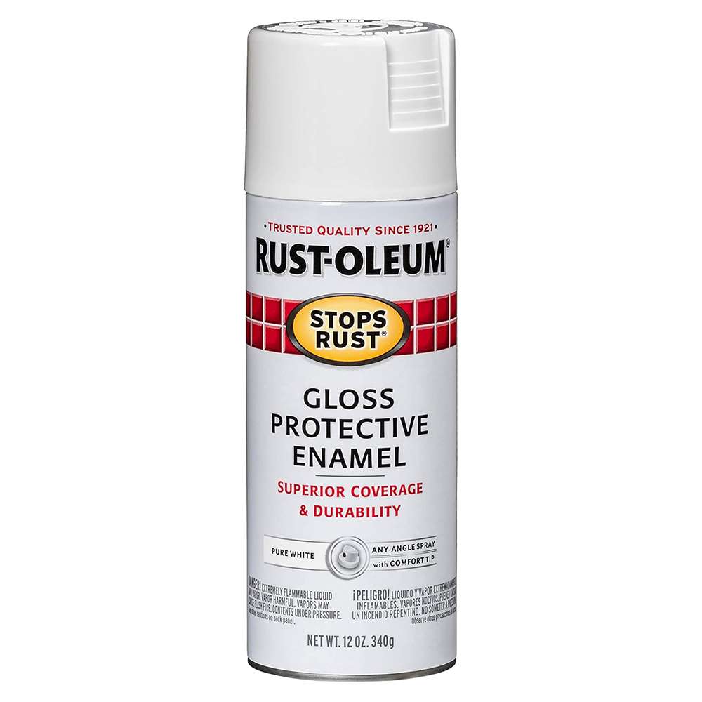Rust-Oleum 12oz Stops Rust and Brush-On Glossy Spray Paint - Pure White 0