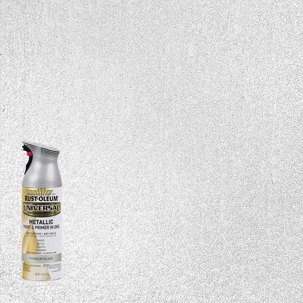 Rust-Oleum 11oz Universal All Surface Metallic Spray Paint - Titanium Silver 2