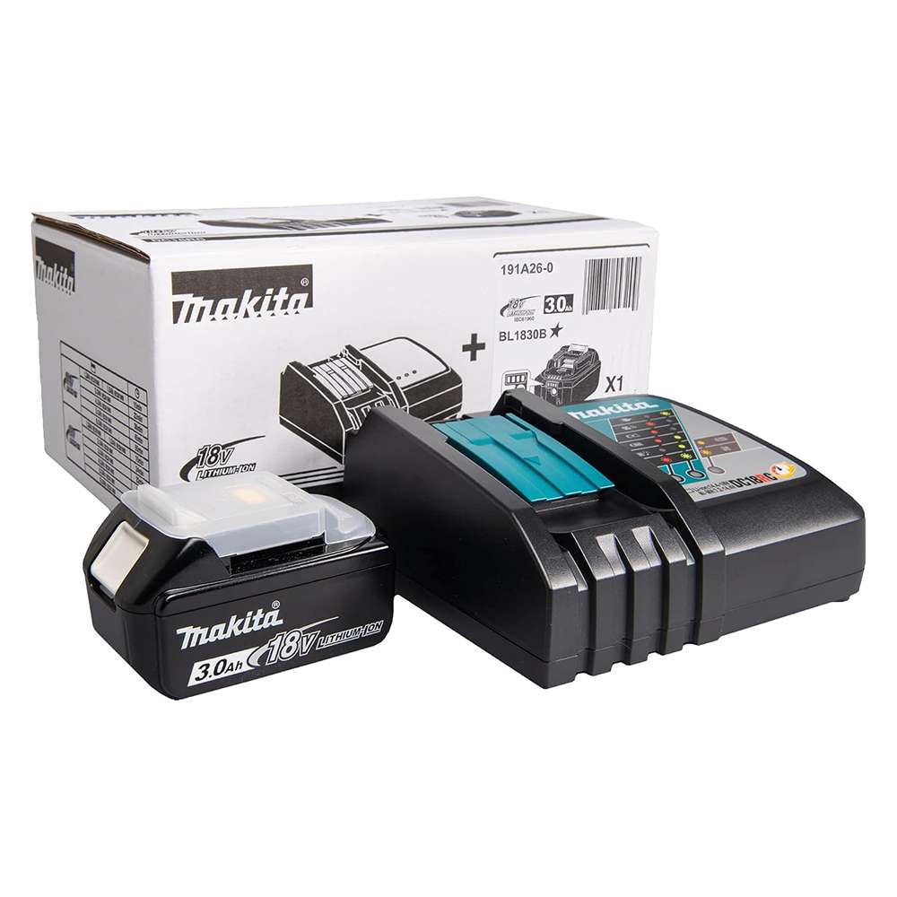Makita 191A26-0 18V 3Ah Li-Ion Battery & Rapid Charger Kit 4