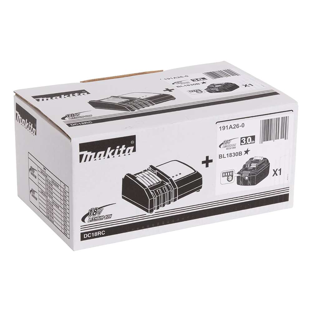 Makita 191A26-0 18V 3Ah Li-Ion Battery & Rapid Charger Kit 5