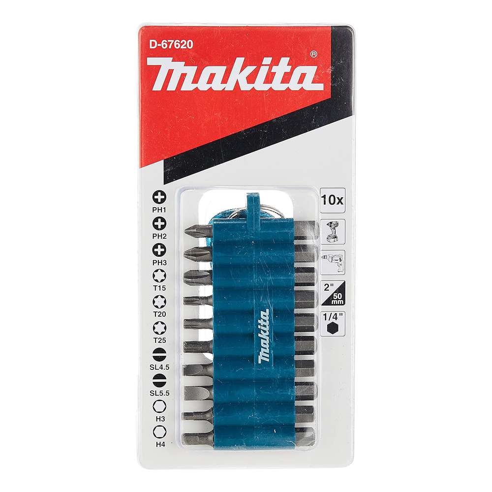 Makita D-67620 1/4" Hex PT ACC Screwdriver Bit - 10 Pcs/Set 2