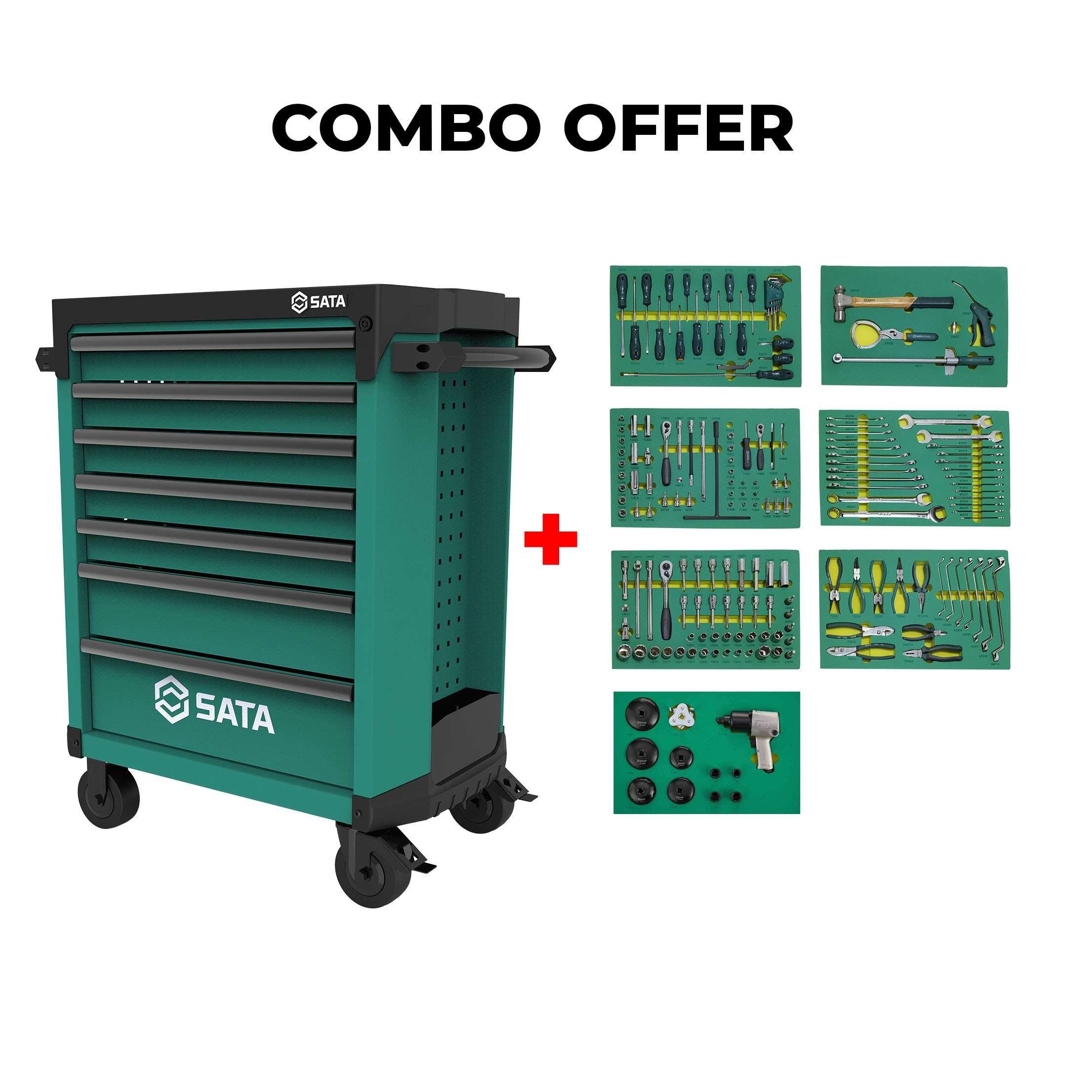 SATA Bundle 193 Tool Set With 7 Drawer Roller Cabinet