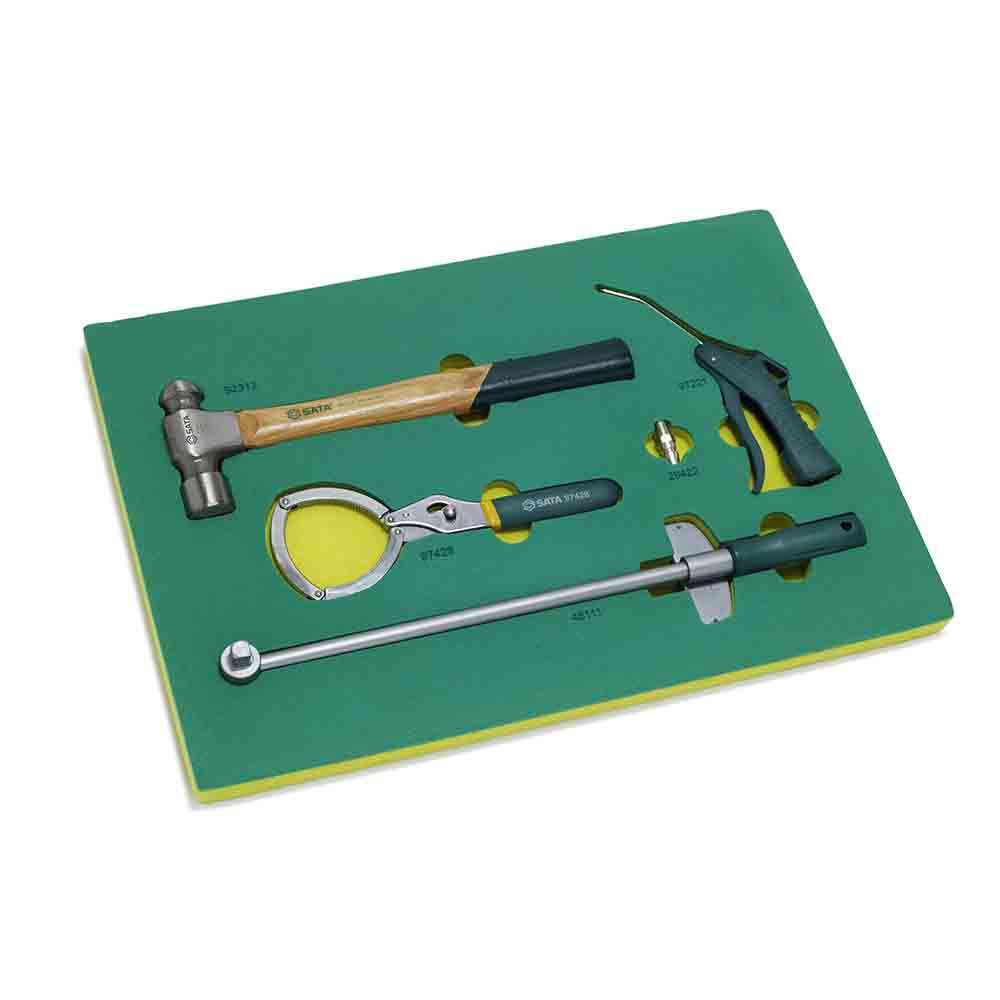 SATA Bundle 193 Tool Set With 7 Drawer Green Roller Cabinet 2