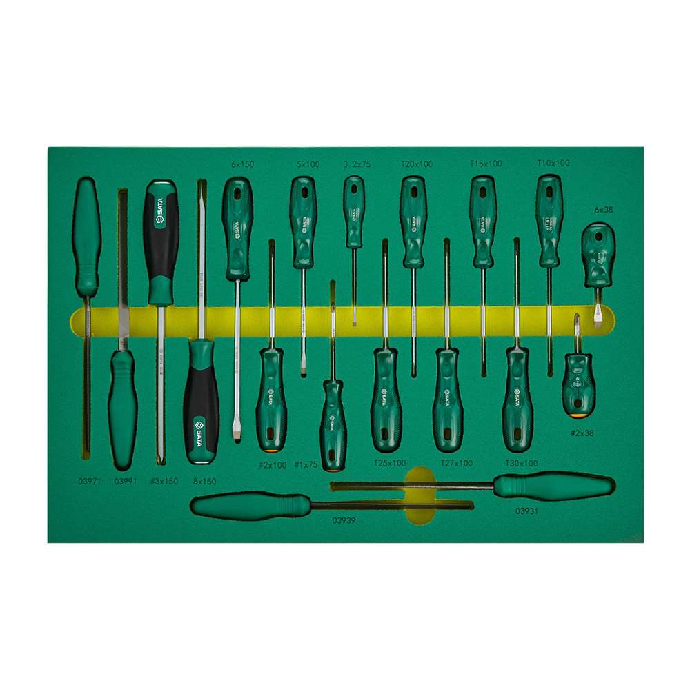 SATA Bundle 103 General Tool Set With 7 Drawer Green Roller Cabinet 3