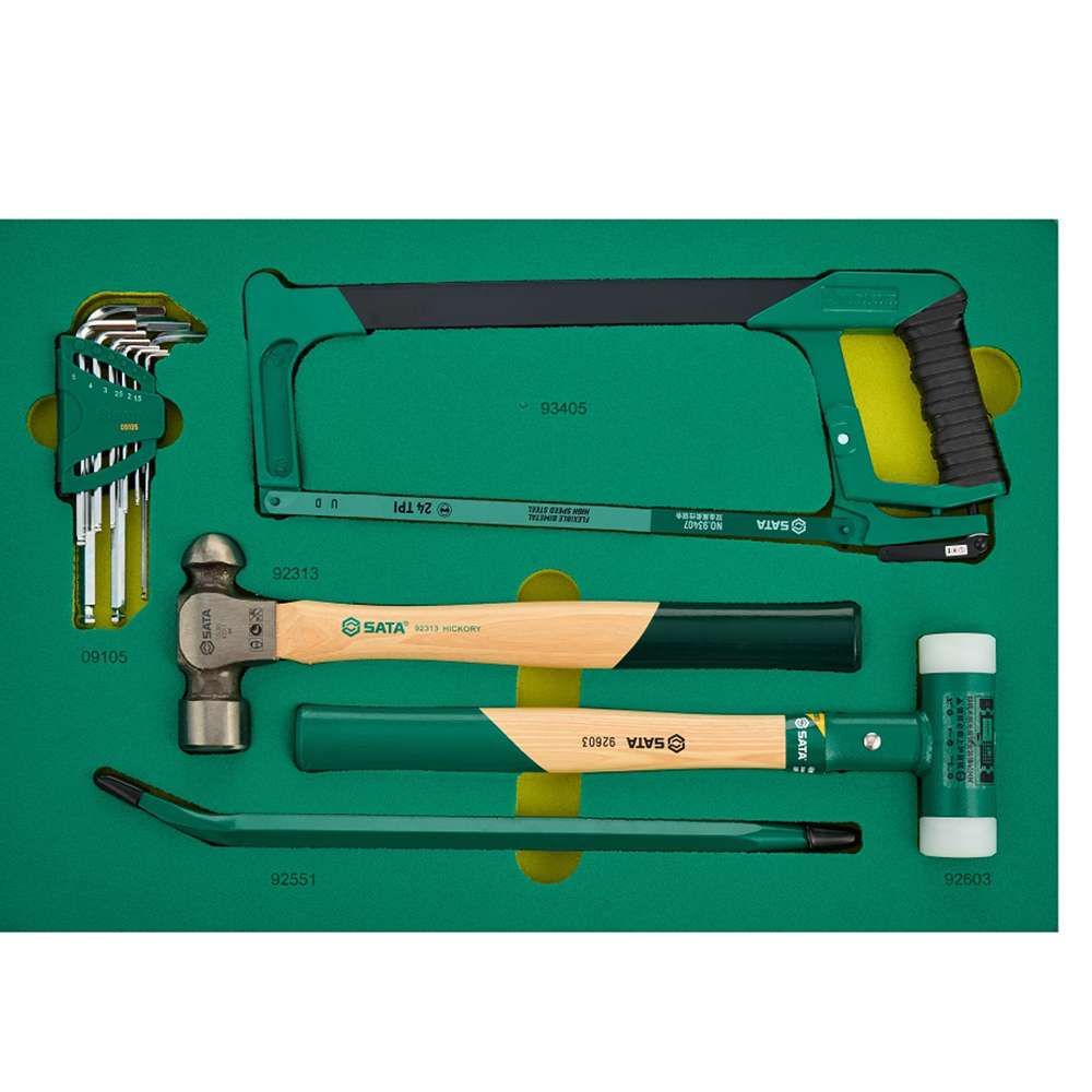 SATA Bundle 103 General Tool Set With 7 Drawer Green Roller Cabinet 4
