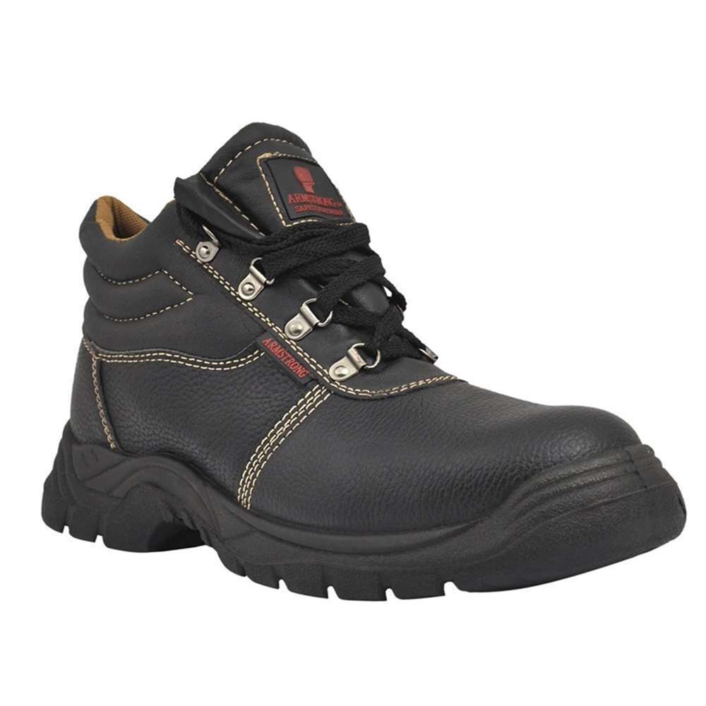 Armstrong Steel Toe Safety Shoe with Barton Print Leather AA Black 0