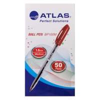 Atlas Ballpoint Pen, 1.0mm Medium Point Red Ink, Smooth Writing - Box of 50