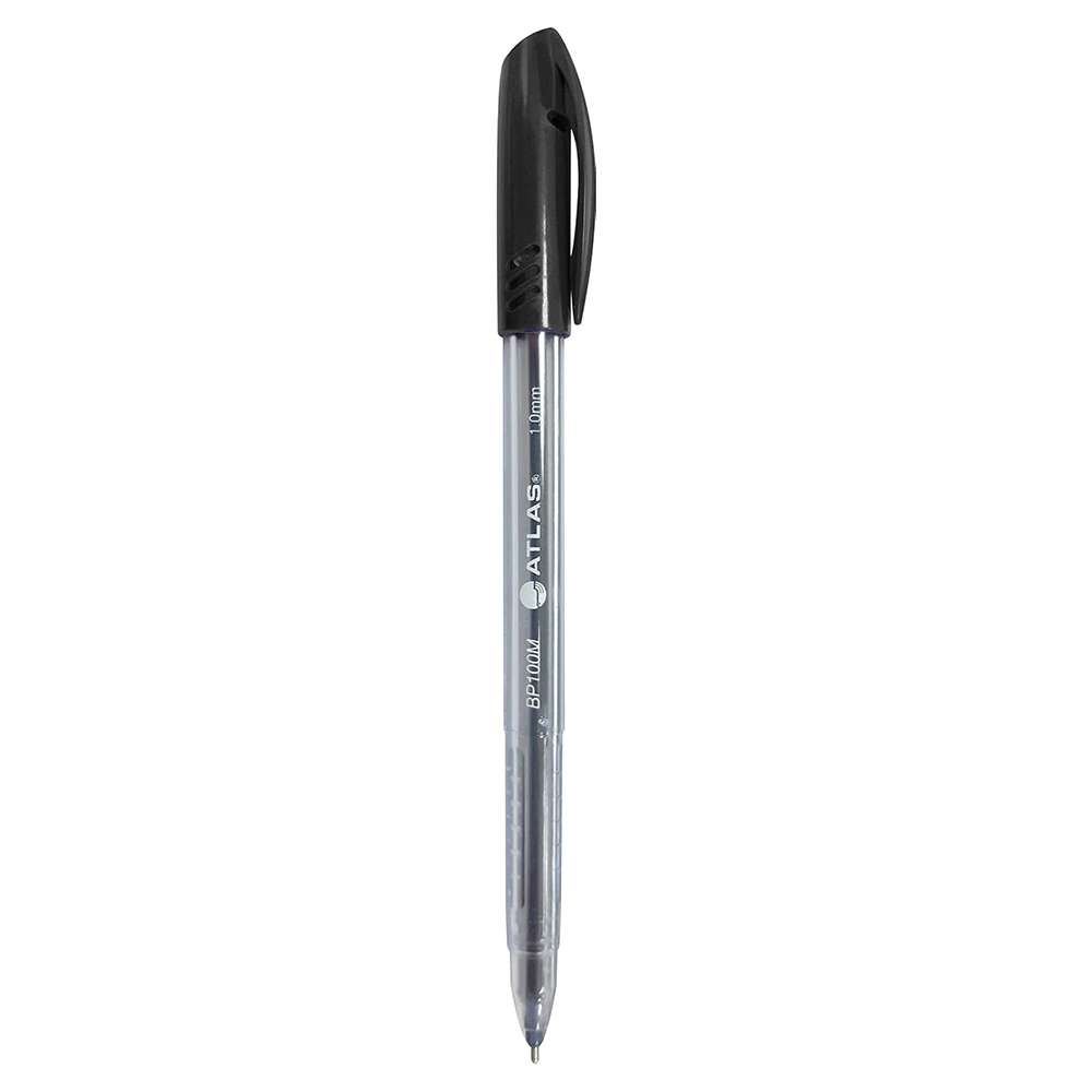 Atlas Ballpoint Pens 1.0mm Medium Point Black Ink, Box of 50