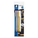 Staedtler Metallic Marker Pen Set of (Gold, Silver, White) - Pack of 3 0
