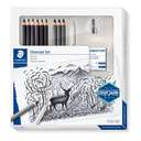 Staedtler Art Set, Graphite & Charcoal Pencil Drawing Kit with Kneadable Eraser, Blending Stump & Dual-Hole Sharpener - 12 Pc/Pack 0