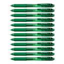 Pentel Energel-X Gel Pen 0.5mm, Needle Tip, Green Ink, Retractable, Smooth & Quick-Drying - Pack of 12 0