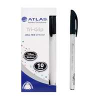 Atlas Tri-Grip Ball Pen, 1.0 mm Medium Tip, Black, Box of 10