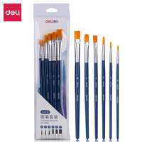 Deli Brush Set, Assorted Sizes, Synthetic Bristles, Smooth Blending, Ideal set for Watercolour, Oil Paints, Acrylic Paints - 6 Pieces Set