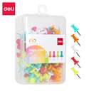 Deli Push Pins, Colored, Steel Pins, Strong Hold, Pinning Documents, Ideal for School & Office Use, Assorted Colors – Pack of 100 0