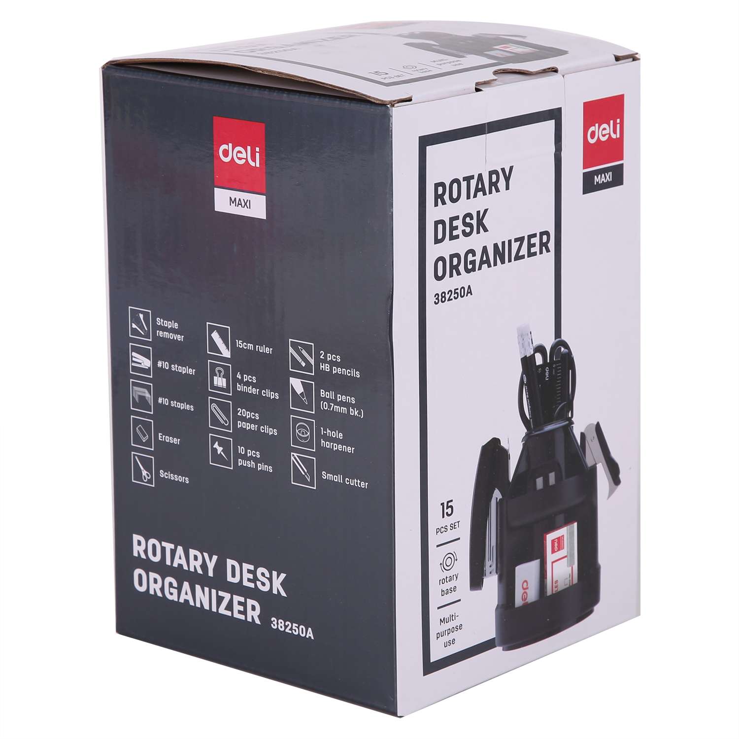 Deli Desk Organizer Set, Multi-Compartment Tray, Space-Saving, Easy to Use, Great for Organising Small Accessories, Black - 15 Pieces Set 4