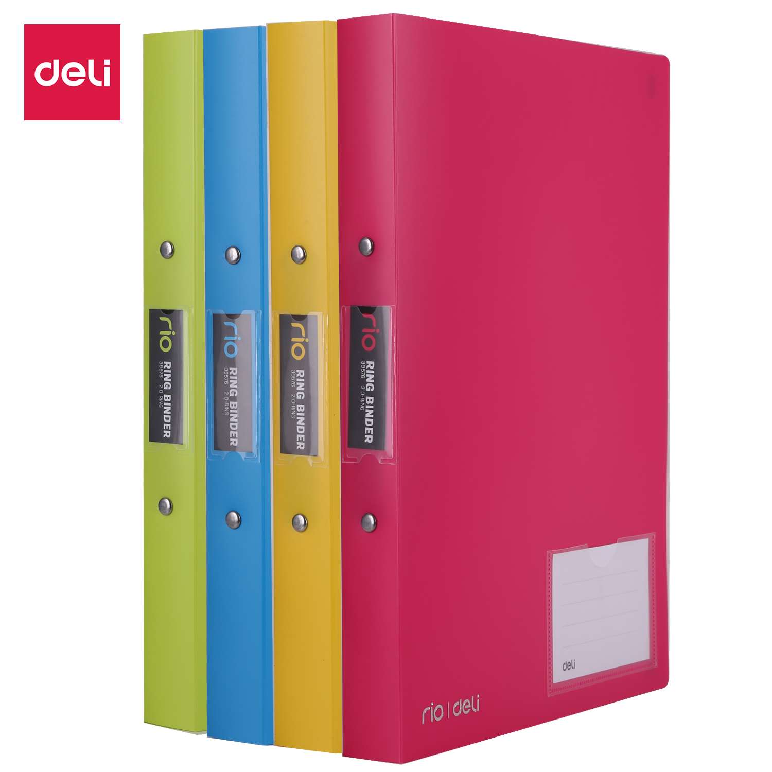 Deli A4 Water-Clear 2-Hole O-Ring Binder, Transparent Cover, Slim Spine, Easy-Clean, Ideal for Office Use - Transparent