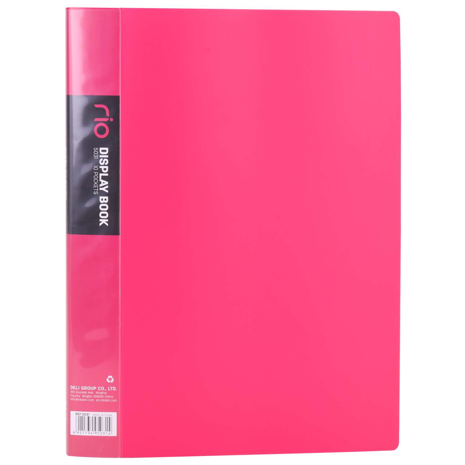 Deli Rio A4 Display Book, 10 Clear Top-Loading Pockets, Colorful Cover, Document Organiser, Ideal for Office Use - Assorted 2