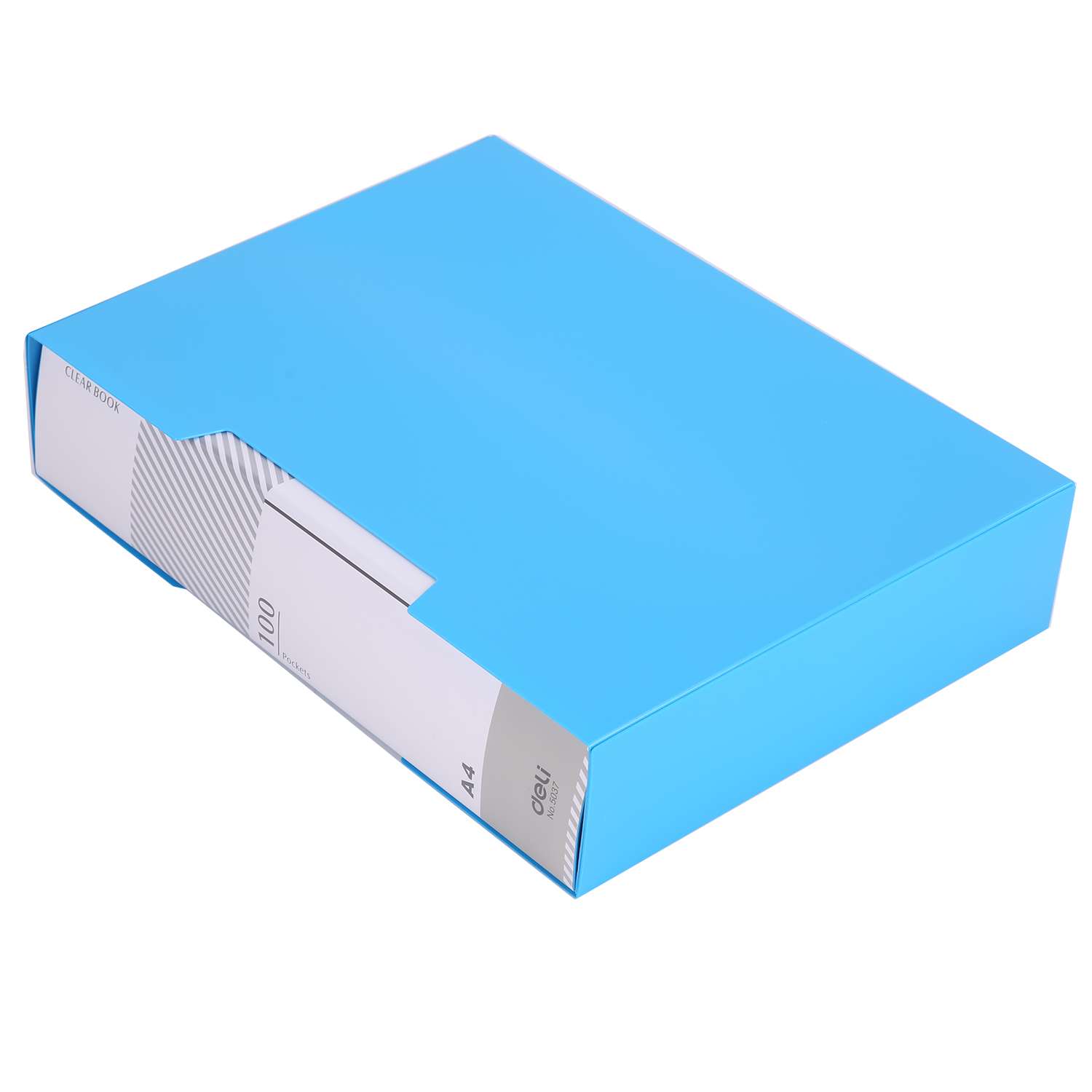 Deli Rio A4 Display Book with Case, 100 Clear Top-Loading Pockets, Archive-Ready, Document Organiser, Ideal for Office Use - Assorted 1